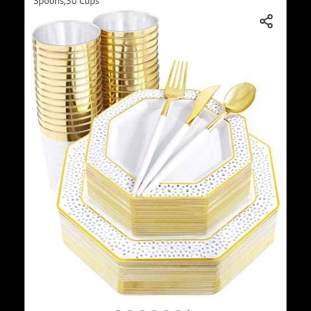 Fancy Gold Plastic Silverware